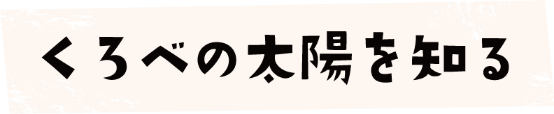 くろべの太陽を知る